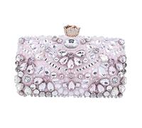 KXQYIKYI Diamanti perline Donne Borse da sera Flower Metal Golden Clutch Chain Borse Pulli Rinestones