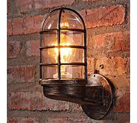 KXQYIKYI -intage Applique da Parete Gabbia Guardia Sconce Loft luci apparecchio per Interni industriali lampade da Parete uniche Supporto per Illuminazione in Ferro Rame, Decorazioni murali