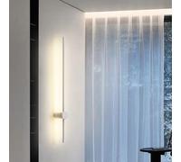 KXQYIKYI Lampada da parete a LED per interni girevole a 360°, lunga banda, moderna per corridoio, camera da letto, luce notturna in alluminio (luce bianca calda, 80 cm)