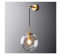 KXQYIKYI Lampada da Parete Bar Loft Retro Sfera in Vetro Trasparente Applique da Parete 20 cm Lampada a Goccia a Globo Corridoio Camera da Letto Industriale Vintage
