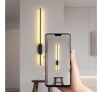 KXQYIKYI Lampada da Parete Lampade da Parete a LED Linea Moderna per Interni Applique dimmerabili Camera da Letto in Alluminio con Telecomando Corridoio per Soggiorno Scale Corridoio (Oro, 100 cm)