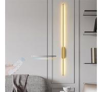 KXQYIKYI Lampada da Parete Lampade da Parete a LED Linea Moderna per Interni Applique dimmerabili Camera da Letto in Alluminio con Telecomando Corridoio per Soggiorno Scale Corridoio (Oro, 100 cm)