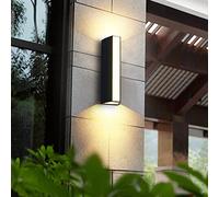 KXQYIKYI Luce a Parete Esterna, Alluminio a LED Max 60W LEGGIO su e Giù Lampada Esterna Sconce Esterno, Lanterna da Giardino Impermeabile, Nero Opaco [Classe energetica A+]