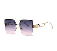 KXQYIKYI Lusso Quadrato Occhiali Da Sole Donne Moda Gradiente Rimless Occhiali Da Sole Per Gli Uomini Vintage Outdoor Shades UV400