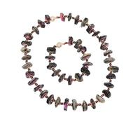 KXQYIKYI Mescola il colore Rosso Ruby Quartz Rugt Nugget Fetta rotonda per perle di granato Set di braccialetti di bracciale