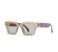 KXQYIKYI Moda Quadrato Donne di Lusso Occhiali Da Sole Vintage Candy Color Clear Gradient Eyewear Uomini Punk Occhiali Da Sole