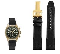 KXQYIKYI Nylon Leather Watchband 20mm 21mm 22mm Fit per iwc le petit principe grande pilota top pistola IW3777 Black Sport Canvas Watch Strap