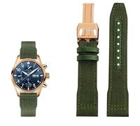 KXQYIKYI Nylon Leather Watchband 20mm 21mm 22mm Fit per iwc le petit principe grande pilota top pistola IW3777 Black Sport Canvas Watch Strap