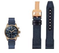 KXQYIKYI Nylon Leather Watchband 20mm 21mm 22mm Fit per iwc le petit principe grande pilota top pistola IW3777 Black Sport Canvas Watch Strap