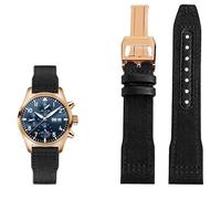 KXQYIKYI Nylon Leather Watchband 20mm 21mm 22mm Fit per iwc le petit principe grande pilota top pistola IW3777 Black Sport Canvas Watch Strap