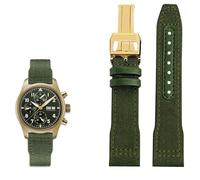 KXQYIKYI Nylon Leather Watchband 20mm 21mm 22mm Fit per iwc le petit principe grande pilota top pistola IW3777 Black Sport Canvas Watch Strap