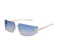 KXQYIKYI Occhiali da sole senza montatura per gli uomini di lusso vintage senza cornice rettangolo occhiali da sole per le donne Ombra Eyewear UV400