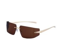 KXQYIKYI Occhiali da sole senza montatura per gli uomini di lusso vintage senza cornice rettangolo occhiali da sole per le donne Ombra Eyewear UV400