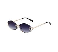 KXQYIKYI Piccolo Senza Montatura Esagono Occhiali Da Sole Donne Uomini Lusso Vintage Rombo Occhiali Da Sole Per Le Signore Metallo Shades Eyewear UV400