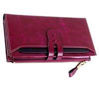 KXQYIKYI Porta carte da donna in PU solido Porta carte Borsa da viaggio grande Borsa da donna (Stile B, Viola)