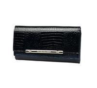 KXQYIKYI Portafogli da donna Clips Caspette di biglietti da visita custodie bloccanti portafogli vere borse per monete in pelle borse da sera (dimensioni: nero)