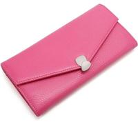 KXQYIKYI Portafogli da donna in pelle con blocco RFID, pochette con motivo litchi con fibbia, un portafoglio ripiegabile con porta carte multiplo lungo e di grande capacità che può contenere telefoni