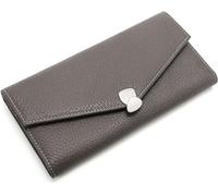 KXQYIKYI Portafogli da donna in pelle con blocco RFID, pochette con motivo litchi con fibbia, un portafoglio ripiegabile con porta carte multiplo lungo e di grande capacità che può contenere telefoni