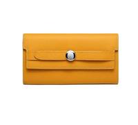 KXQYIKYI Portafogli femminili Cowhide Long Money Clips Case di biglietti da visita Case di cartoncino vera borse in pelle (dimensioni: marrone)