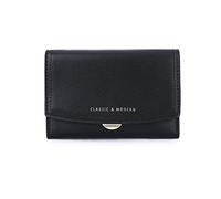 KXQYIKYI Portafoglio da donna e ragazza, sottile, corto, a tre ante, portamonete in pelle PU, porta carte di credito (rosso)