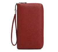 KXQYIKYI Portafoglio da donna Porta carte di credito in pelle con blocco RFID Porta carte di credito da viaggio Porta telefono con cinturino da polso rimovibile, Bordeaux, HEHDNNAHC-B0CBFK3RWQ