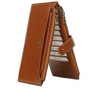 KXQYIKYI Portafoglio sottile da donna Porta carte di credito multiplo con blocco RFID Borsa pochette vintage Portafoglio da viaggio antifurto, Marrone, HEHDHENAC-B0BCJ77JSD