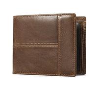 KXQYIKYI Portafoglio sottile da uomo con blocco RFID Porta carte di credito bifold Portafoglio retrò in vera pelle con finestra ID