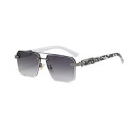 KXQYIKYI Retro Metallo Doppio Ponti Quadrato Donne Occhiali Da Sole di Lusso Moda Senza Montatura Gradiente Ocean Film UV400 Uomini Occhiali Da Sole