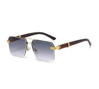 KXQYIKYI Retro Metallo Doppio Ponti Quadrato Donne Occhiali Da Sole di Lusso Moda Senza Montatura Gradiente Ocean Film UV400 Uomini Occhiali Da Sole
