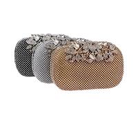 KXQYIKYI Rinestones Donne sacchi da sera Crystal Piccola frizione con borse a spalla a catena Diamonds Lady Borsa per la festa (D)
