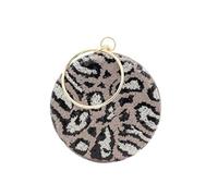 KXQYIKYI Sacca da sera con paillettes clutch frizione tassel borse di stampa leopardo (d)
