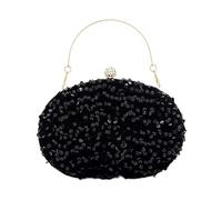 KXQYIKYI Sacchetto da Sequestro da Sequestro di Paillettes Uova Ovale Cross-Body trasportare Una Frizione di Paillettes Nera Colorata