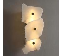 KXQYIKYI Sconce da Parete di alabastro Irregolare, Moderna Lampada Naturale, Pietra nordica, Base a Monte a LED in Marmo Base in Metallo per Camera da Letto Bagno