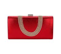 KXQYIKYI Silver Color U Diamonds Borse con borse da sera a catena della spalla Crystal Female Clutch Party Borse (D)
