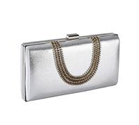 KXQYIKYI Silver Color U Diamonds Borse con borse da sera a catena della spalla Crystal Female Clutch Party Borse (D)