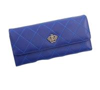 KXQYIKYI Women Lady Clutch in pelle Portafoglio hasp Portafoglio a lungo lunghezza Porta della borsa della borsa (blu, 19,3 cm*9,5 cm*2,5 cm)