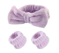 KXUSW Polsini Skincare, Fascia Capelli Skincare, Fascia per Capelli Donna, Spa Fascia per Capelli da Donna, per Il Lavaggio del Polso e del Viso,(Papillon) 3 pezzo