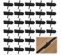 KXVXXV 105 clip per assi in WPC da 6 mm, clip di fissaggio in WPC, colore nero, in plastica per assi da terrazza/assi BPC, fissaggio nascosto con clip a T + viti