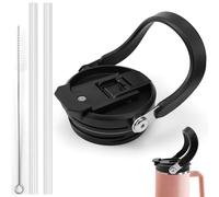 KXVXXV Coperchio a prova di perdite per Stanley Cup Accessori 40 oz Coperchio di ricambio per tazza da 40 oz con 2 cannuccia, 1 spazzola per cannuccia, Tumbler Copre tazza (nero)