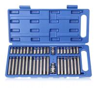 KXVXXV Set di 40 dadi multidenti 1/2", 3/8", set di punte a denti multipli, set di chiavi a bussola include torx, esagonali e spline | T20-T55 M5-M12 H4-H12
