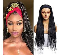 KXW Parrucche Intrecciate con Fascia per Capelli per Le Donne, Parrucca Intrecciata con Fascia Sintetica Lunga, Parrucche con trecce con Fascia (3 Colori, 26 pollici/66 cm)(Color:1B)