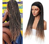 KXW Parrucche Intrecciate con Fascia per Capelli per Le Donne, Parrucca Intrecciata con Fascia Sintetica Lunga, Parrucche con trecce con Fascia (3 Colori, 26 pollici/66 cm)(Color:1B27)