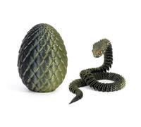 KXWDKJ 3D Stampato Serpente Animali Articolati Completamente Articolato con Uovo per Casa Ufficio Scrivania Esecutiva Decorazione-Black Bronze
