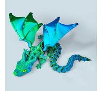 KXWDKJ Fidget Dragon stampa 3D drago per casa ufficio decorazione ufficio giocattoli da scrivania (30 x 15 cm, laser blu-verde)