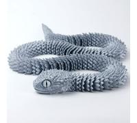 KXWDKJ Serpente Stampato in 3D Animali Articolati Vipera per Riduzione dello Stress Ufficio Domestico Decorazione Giocattoli da Scrivania-Silk Silver||13cm/5.1in