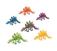 KXWDKJ Set di 6 giocattoli per stampante 3D stampati in 3D, stegosauro per casa e ufficio, decorazione da scrivania (3 x 16 cm + 3 x 22 cm)