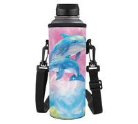 Kxyudcn Borsa porta bottiglia d'acqua carina con cinghia per ragazze donne viaggio escursionismo, Delfino, Taglia unica, Set di zaini per la scuola