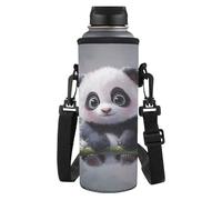 Kxyudcn Borsa porta bottiglia d'acqua carina con cinghia per ragazze donne viaggio escursionismo, Panda, Taglia unica, Set di zaini per la scuola
