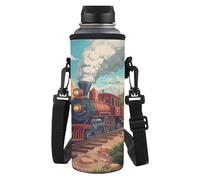 Kxyudcn Borsa porta bottiglie d'acqua alla moda con cinghia per ragazzi uomini viaggi escursionismo, Treno, Taglia unica, Set di zaini per la scuola