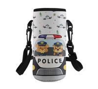 Kxyudcn Moda portatile bottiglia d'acqua manica con cinghia per ragazzi palestra all'aperto, Auto della polizia, Taglia unica, Set di zaini per la scuola